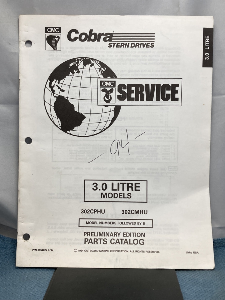 OMC 3854824-3854829 COBRA STERN DRIVES PARTS CATALOGS