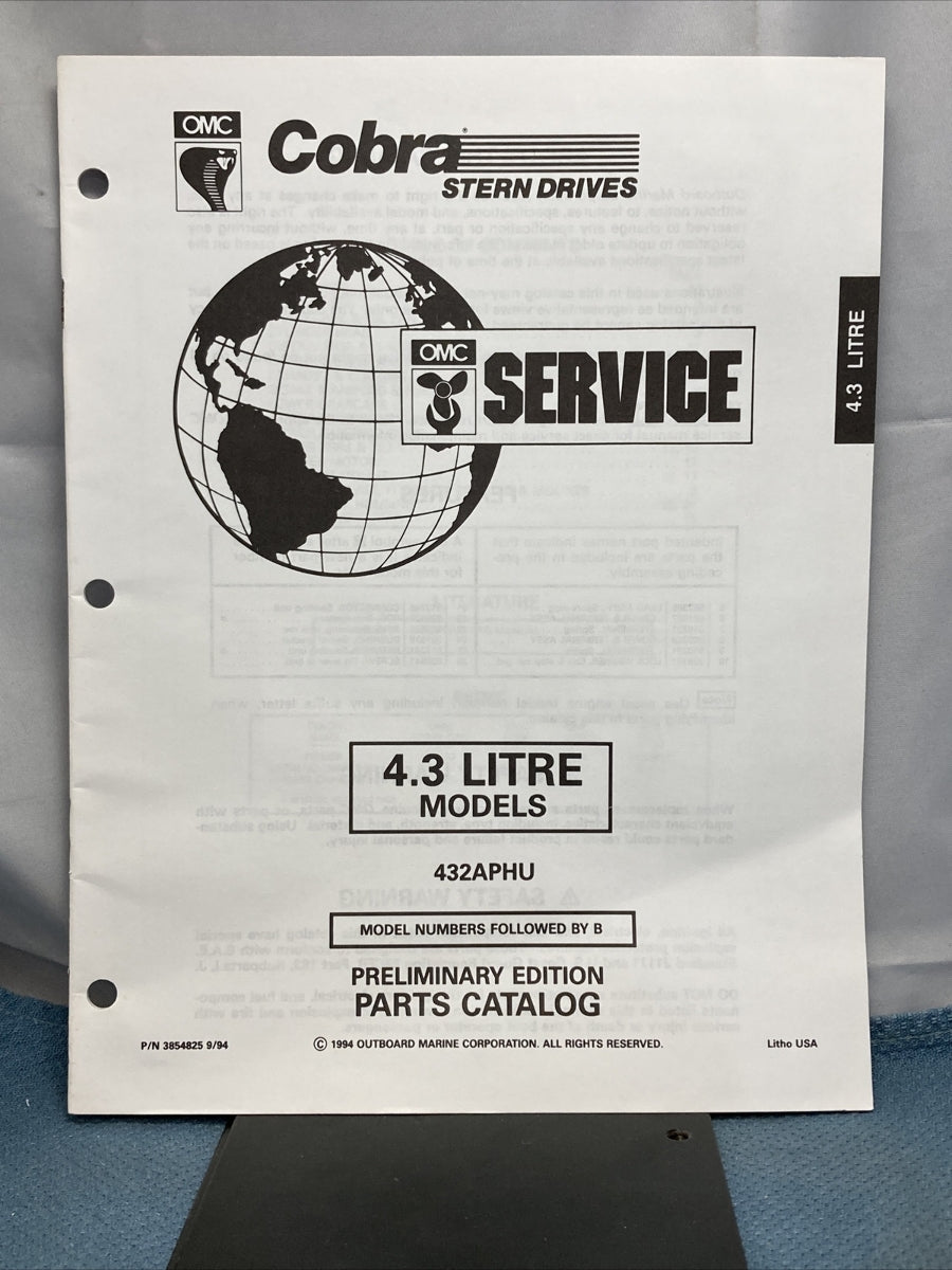 OMC 3854824-3854829 COBRA STERN DRIVES PARTS CATALOGS