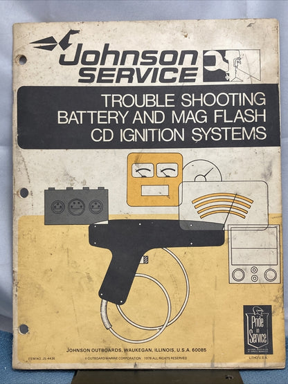JOHNSON JS-4436 SERVICE TROUBLE SHOOTING BATTERY AND MAG FLASH CD IGNITION