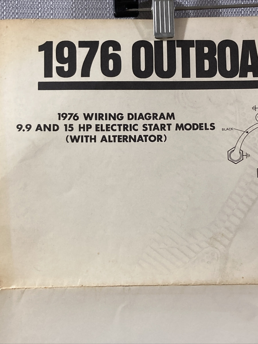 JOHNSON 1976 OUTBOARD WIRING DIAGRAM 9.9/15 HP ELECTRIC START MODELS WITH ALT.