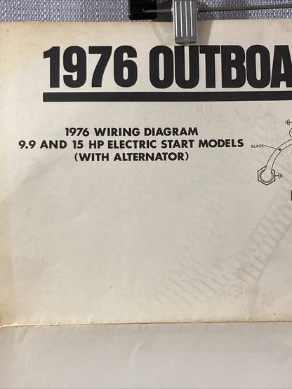 JOHNSON 1976 OUTBOARD WIRING DIAGRAM 9.9/15 HP ELECTRIC START MODELS WITH ALT.