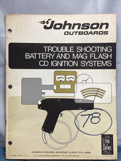 JOHNSON JS-4422 SERVICE TROUBLE SHOOTING BATTERY AND MAG FLASH CD IGNITION