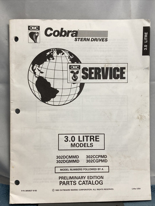 OMC 3850637 COBRA STERN DRIVES PARTS CATALOG