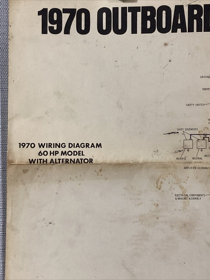 JOHNSON 1970 OUTBOARD WIRING DIAGRAM 60/85/115 HP ELECTRIC START MODELS WITH ALT