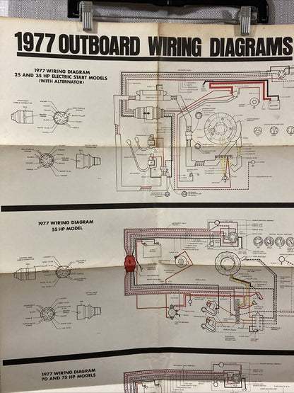 JOHNSON 1977 OUTBOARD WIRING DIAGRAM 25/35/55/70/75 HP MODELS WITH ALTERNATOR
