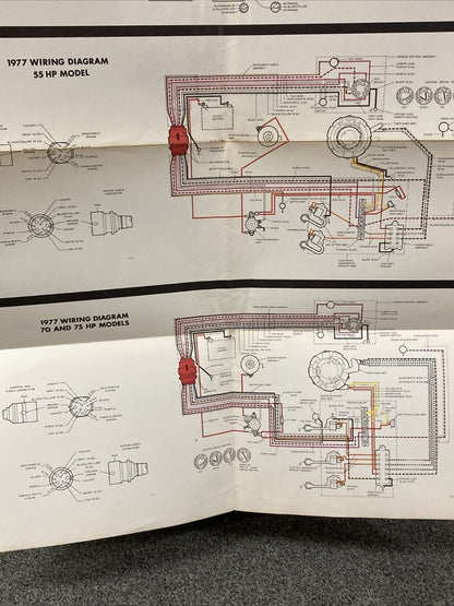 JOHNSON 1977 OUTBOARD WIRING DIAGRAM 25/35/55/70/75 HP MODELS WITH ALTERNATOR