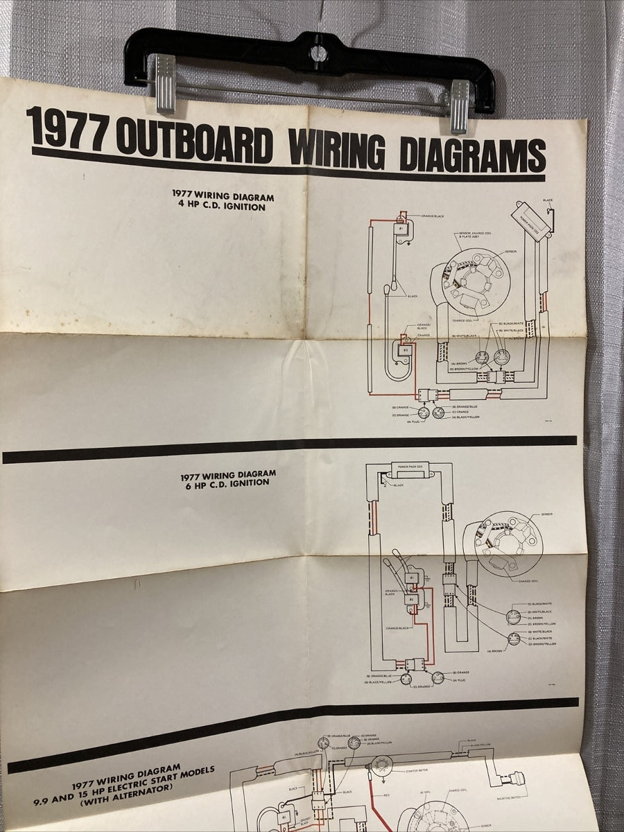 JOHNSON 1977 OUTBOARD WIRING DIAGRAM 4/6 HP C.D. 9.9/15 HP MODELS WITH ALT