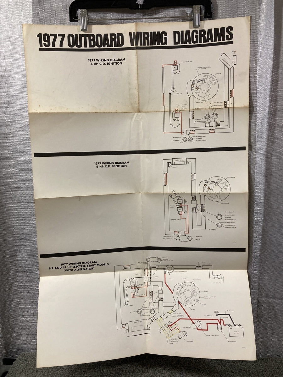 JOHNSON 1977 OUTBOARD WIRING DIAGRAM 4/6 HP C.D. 9.9/15 HP MODELS WITH ALT