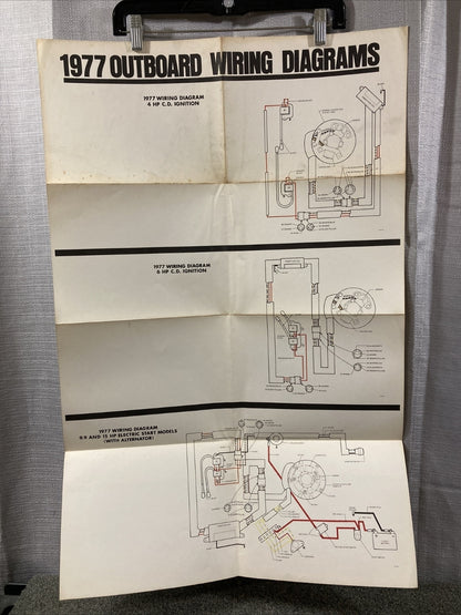 JOHNSON 1977 OUTBOARD WIRING DIAGRAM 4/6 HP C.D. 9.9/15 HP MODELS WITH ALT