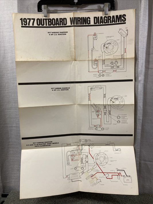 JOHNSON 1977 OUTBOARD WIRING DIAGRAM 4/6 HP C.D. 9.9/15 HP MODELS WITH ALT