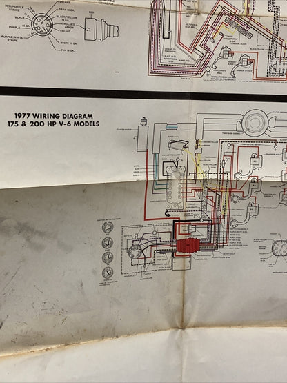 JOHNSON 1977 OUTBOARD WIRING DIAGRAM 85/115/140/175/200 HP/HP V-6 MODELS