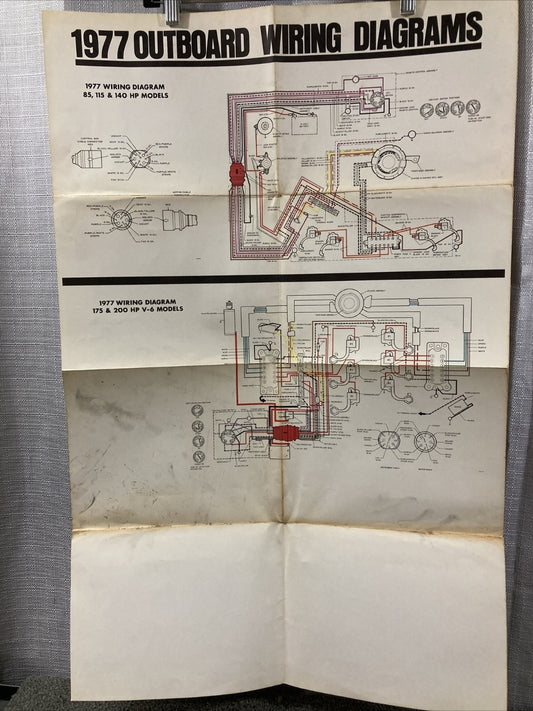 JOHNSON 1977 OUTBOARD WIRING DIAGRAM 85/115/140/175/200 HP/HP V-6 MODELS
