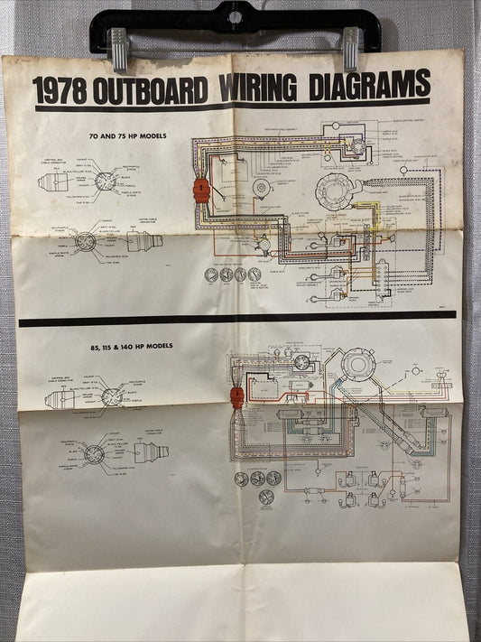 JOHNSON 1978 OUTBOARD WIRING DIAGRAM 70/75/85/115/140 HP MODELS
