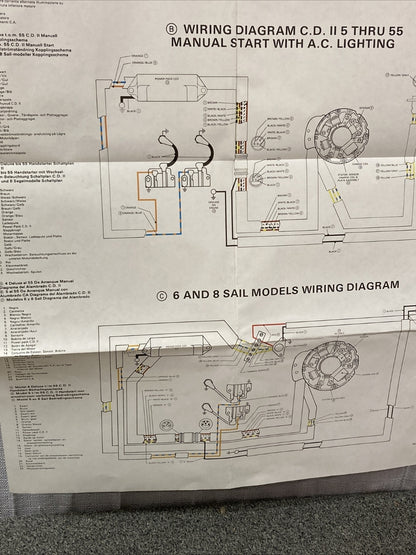 OMC OUTBOARD MARINE CORP BOAT WIRING DIAGRAM C.D. II 4 THRU 55, 6, 8 SAIL/MANUAL