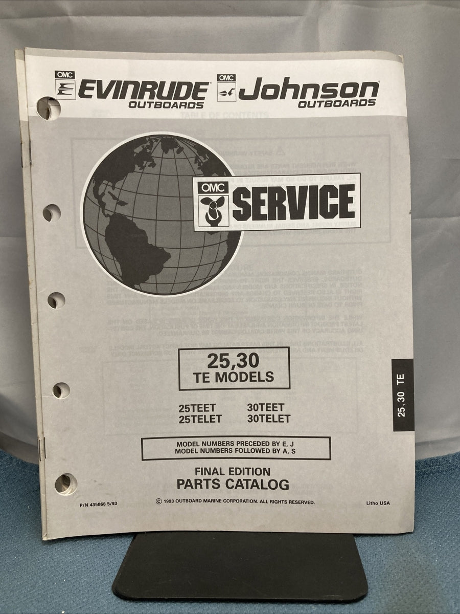 OMC JOHNSON EVINRUDE 115393, 116014, 175681, 435859-435892 PARTS CATALOGS
