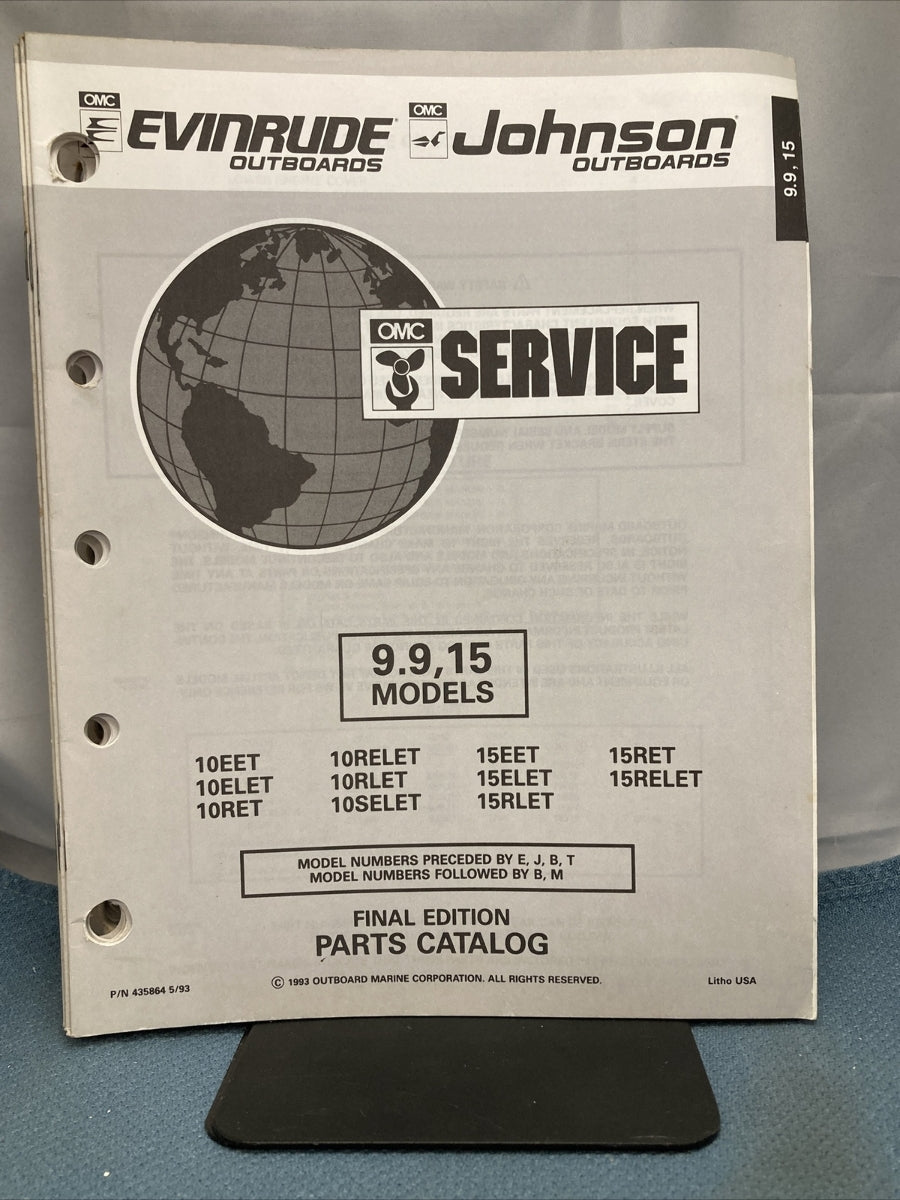 OMC JOHNSON EVINRUDE 115393, 116014, 175681, 435859-435892 PARTS CATALOGS