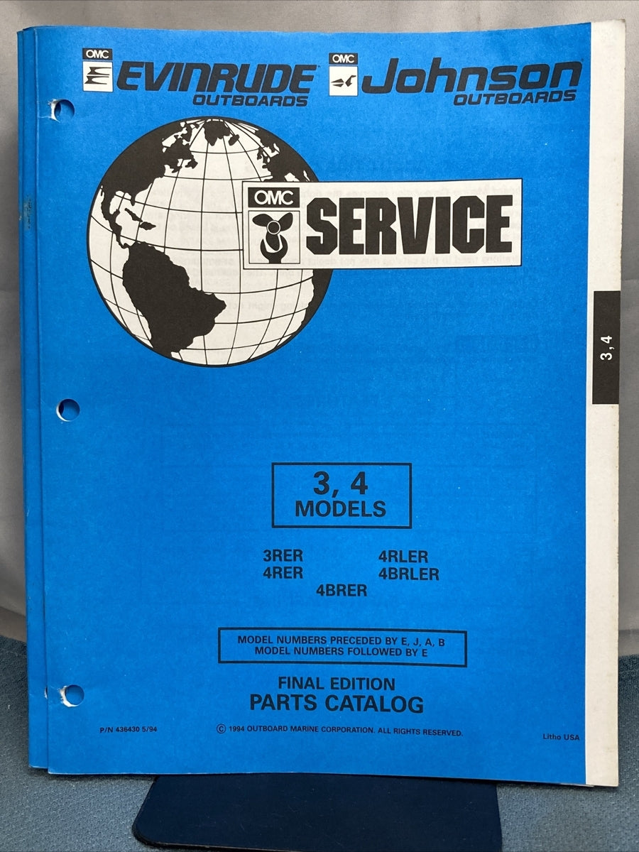 OMC JOHNSON EVINRUDE 175940, 115416, 116052, 436429-437030 PARTS CATALOGS