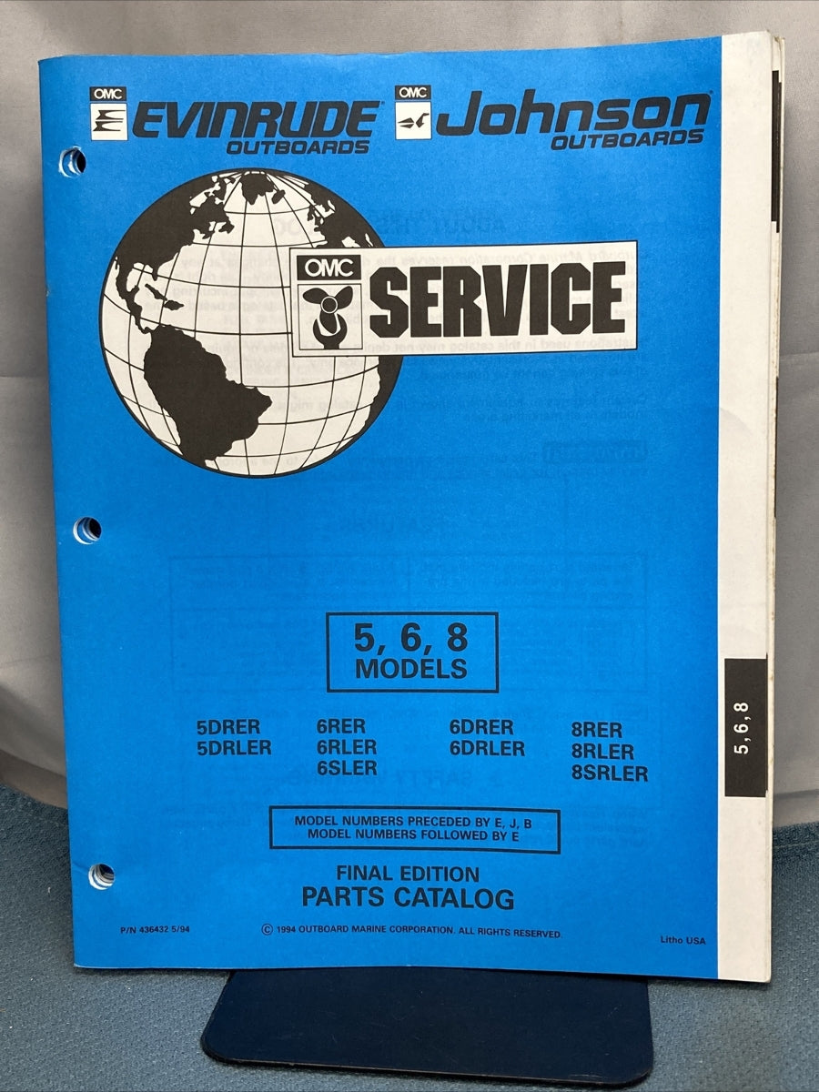 OMC JOHNSON EVINRUDE 175940, 115416, 116052, 436429-437030 PARTS CATALOGS