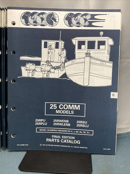 OMC JOHNSON EVINRUDE 115371, 175355, 434970-435000, 435002-435012 PARTS CATALOGS