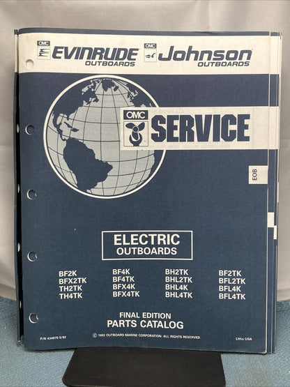 OMC JOHNSON EVINRUDE 115371, 175355, 434970-435000, 435002-435012 PARTS CATALOGS