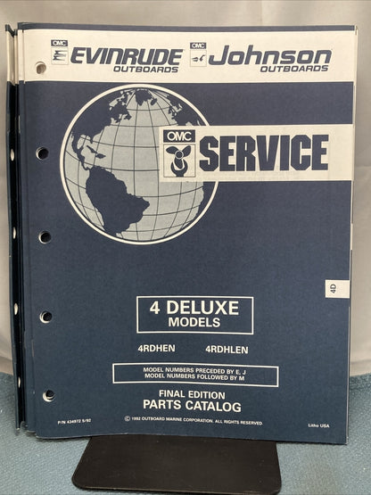 OMC JOHNSON EVINRUDE 115371, 175355, 434970-435000, 435002-435012 PARTS CATALOGS