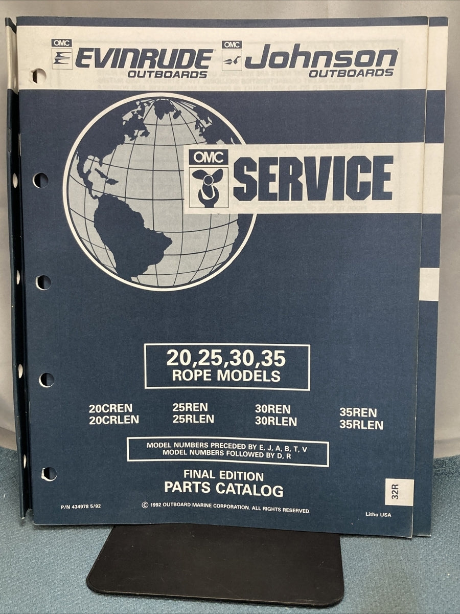 OMC JOHNSON EVINRUDE 115371, 175355, 434970-435000, 435002-435012 PARTS CATALOGS