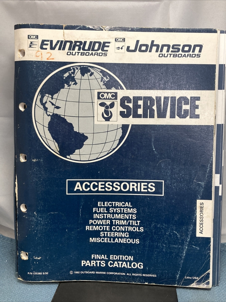 OMC JOHNSON EVINRUDE 115371, 175355, 434970-435000, 435002-435012 PARTS CATALOGS
