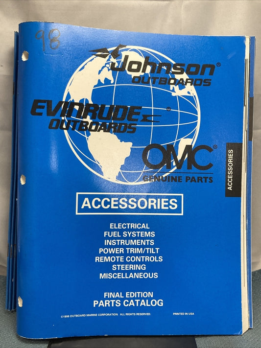 OMC JOHNSON EVINRUDE 176900, 438986-438990, 439284-439324 PARTS CATALOGS