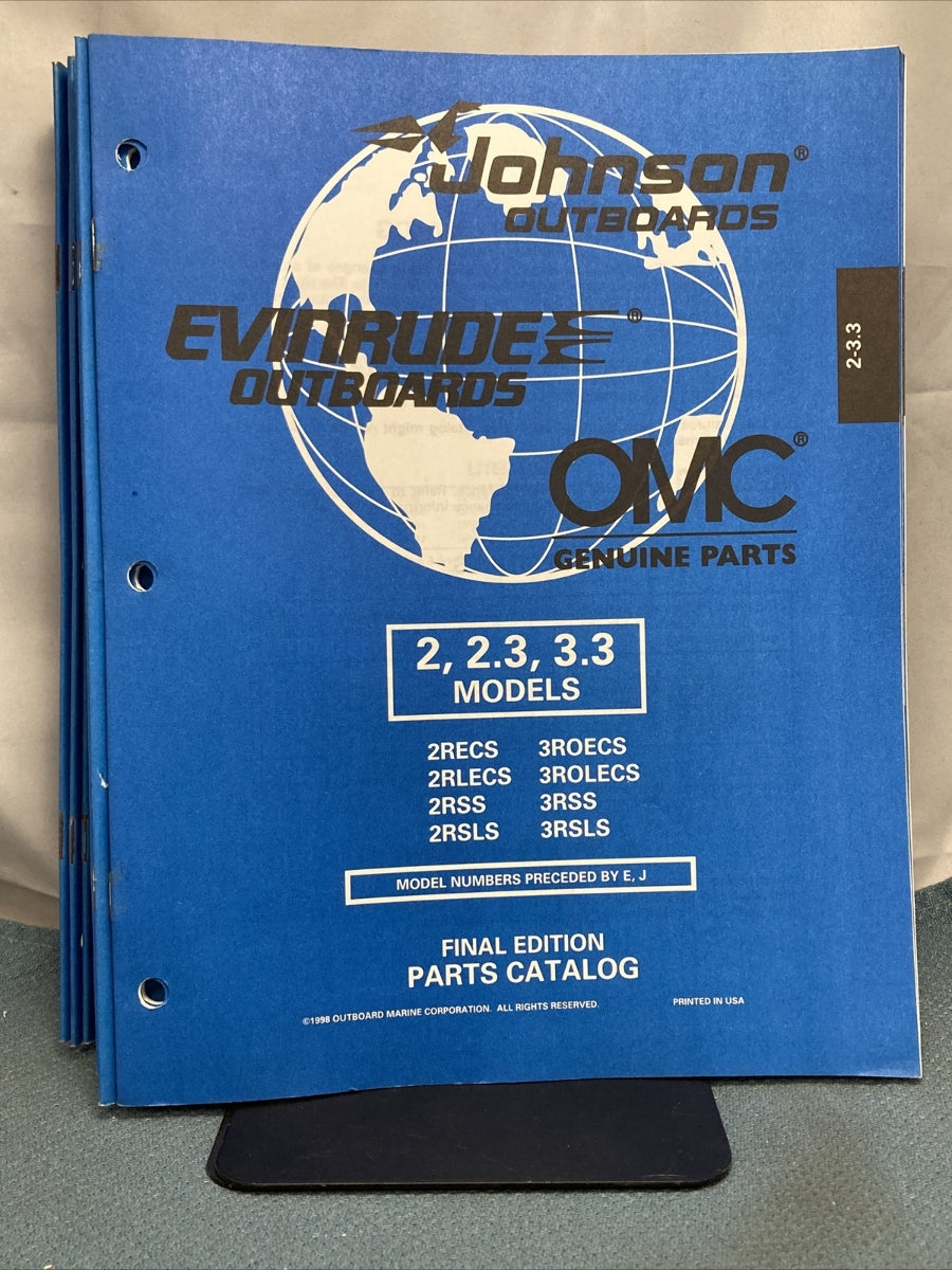 OMC JOHNSON EVINRUDE 176900, 438986-438990, 439284-439324 PARTS CATALOGS