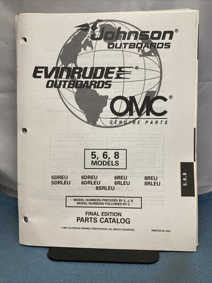 OMC JOHNSON EVINRUDE 438686-438733, 438870 PARTS CATALOGS