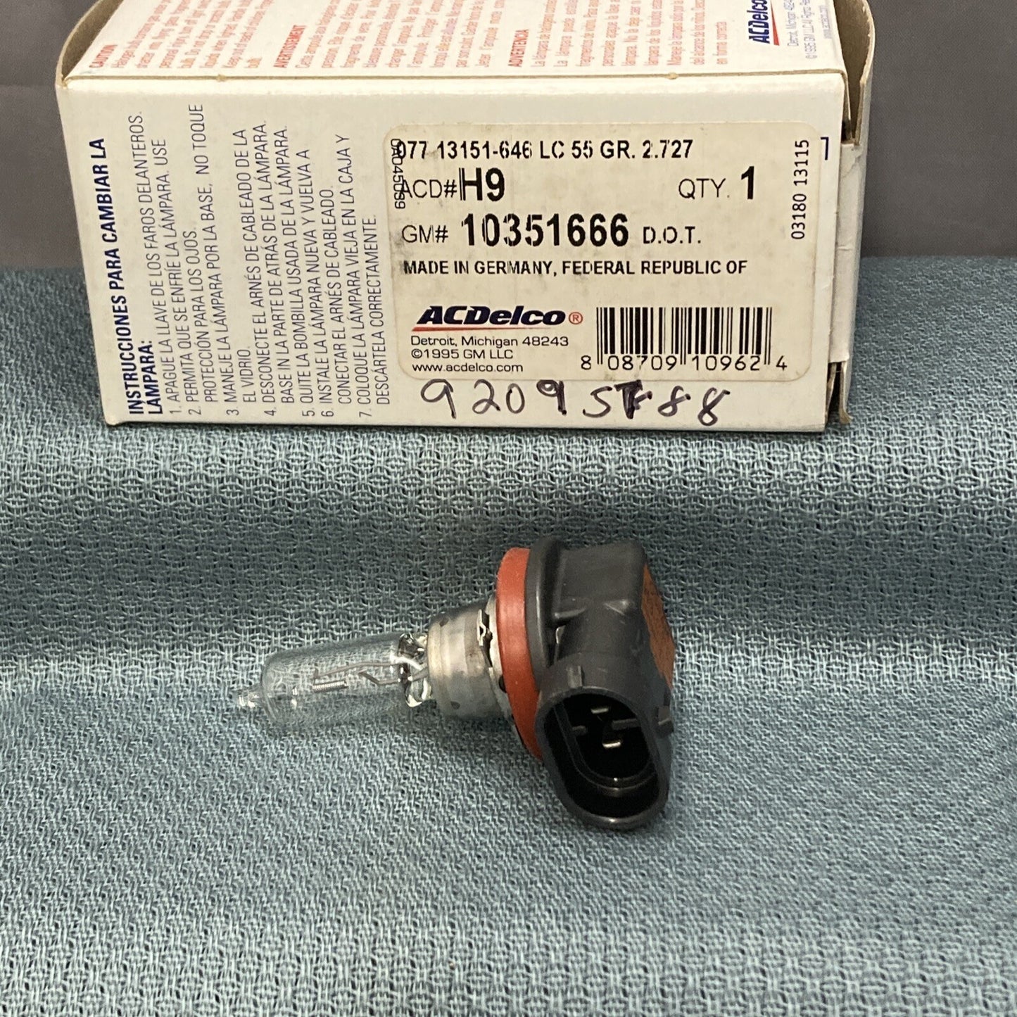NEW ACDELCO H9 BULB ASSEMBLY, HEADLAMP 2004-2016 GM 10351666 GR 2.727