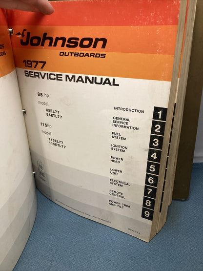 JOHNSON JM-7701 - JM-7710 SERVICE MANUALS WITH BINDER JM-6815