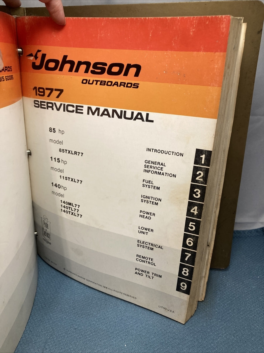 JOHNSON JM-7701 - JM-7710 SERVICE MANUALS WITH BINDER JM-6815