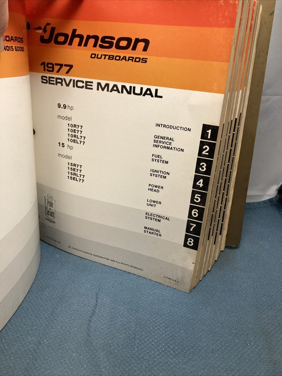 JOHNSON JM-7701 - JM-7710 SERVICE MANUALS WITH BINDER JM-6815