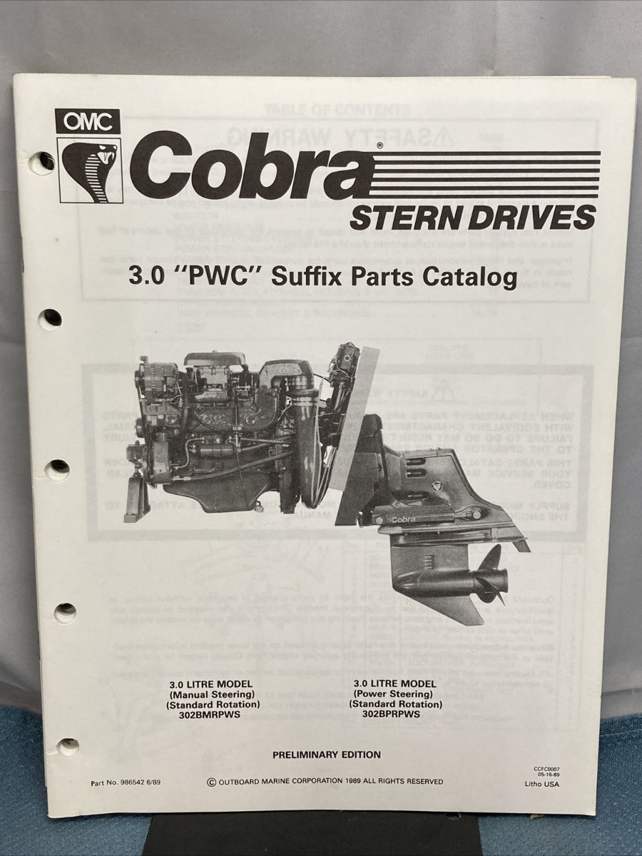OMC COBRA 986541-986548, 9864550, 986842 PARTS CATALOGS