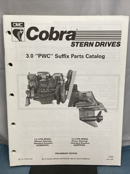 OMC COBRA 986541-986548, 9864550, 986842 PARTS CATALOGS