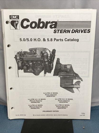 OMC COBRA 986541-986548, 9864550, 986842 PARTS CATALOGS