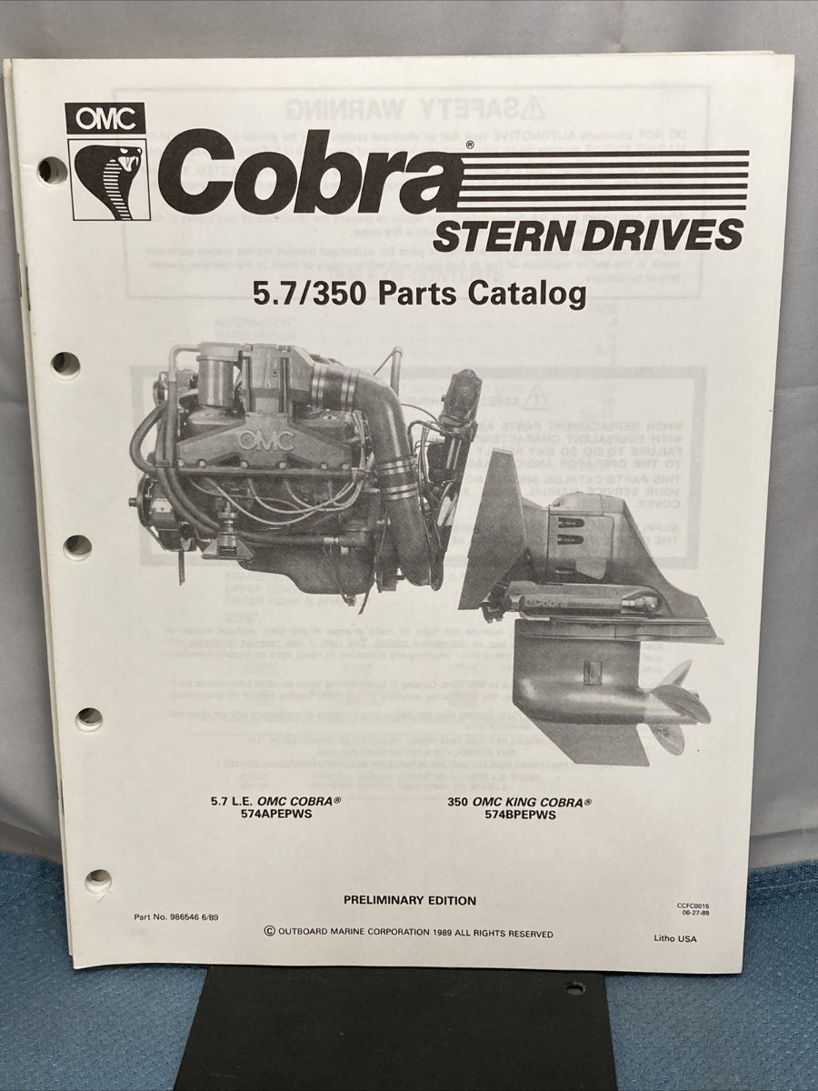 OMC COBRA 986541-986548, 9864550, 986842 PARTS CATALOGS