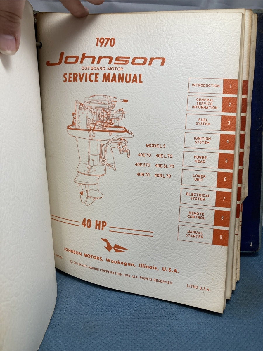 JOHNSON JS-4344, JM-7001 - JM-7009, JM-7011 SERVICE MANUALS WITH BINDER