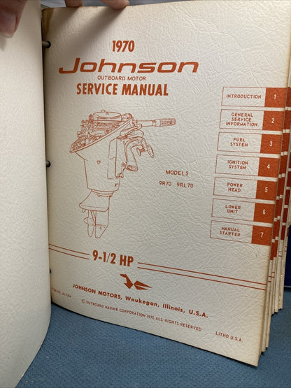 JOHNSON JS-4344, JM-7001 - JM-7009, JM-7011 SERVICE MANUALS WITH BINDER