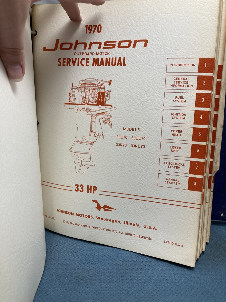 JOHNSON JS-4344, JM-7001 - JM-7009, JM-7011 SERVICE MANUALS WITH BINDER