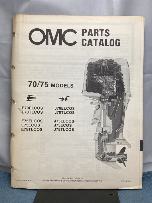 OMC 395658 70/75 MODELS PARTS CATALOG
