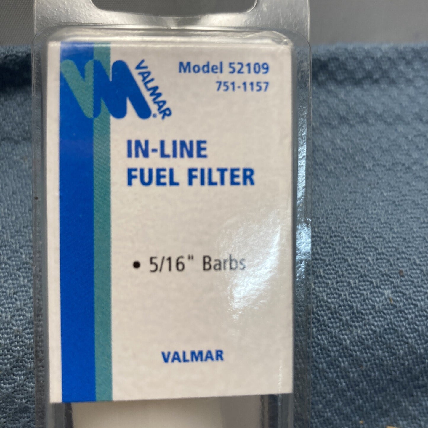 NEW VALMAR 52109 IN-LINE FUEL FILTER 5/16" BARBS
