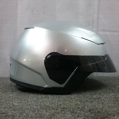 HJC OPEN FACE MOTORCYCLE HELMET MEDIUM SILVER