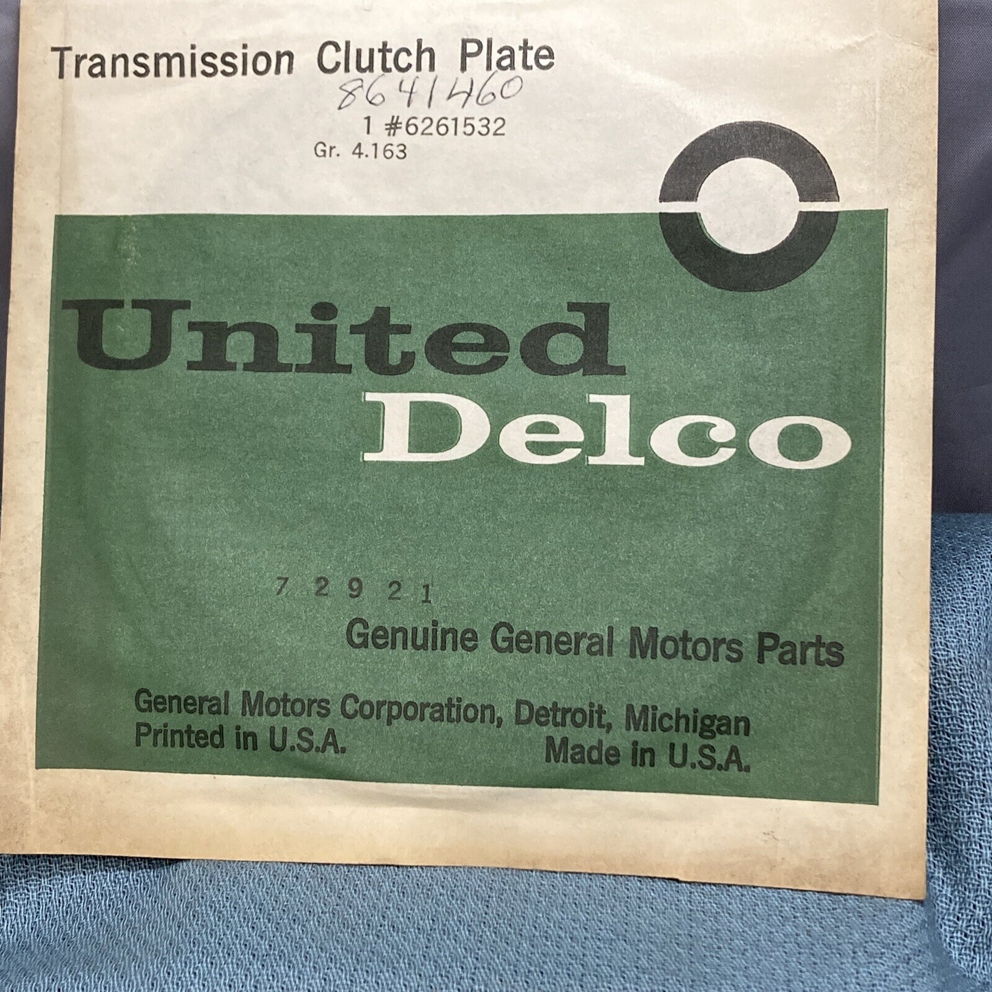 NEW ACDELCO/GM 6261532 PLATE, TRANS CLUTCH GR 4.163