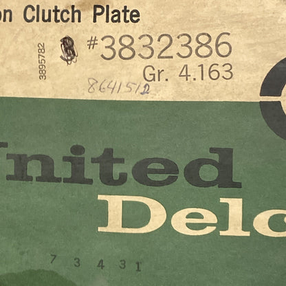 NEW ACDELCO/GM 3832386 PLATE, TRANS CLUTCH GR 4.163