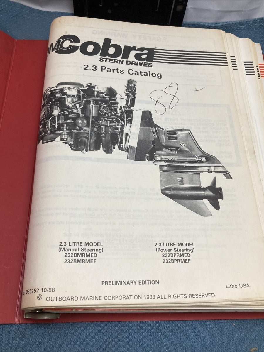 OMC COBRA 507708, 985952-985958 SERVICE MANUAL/PARTS CATALOGS