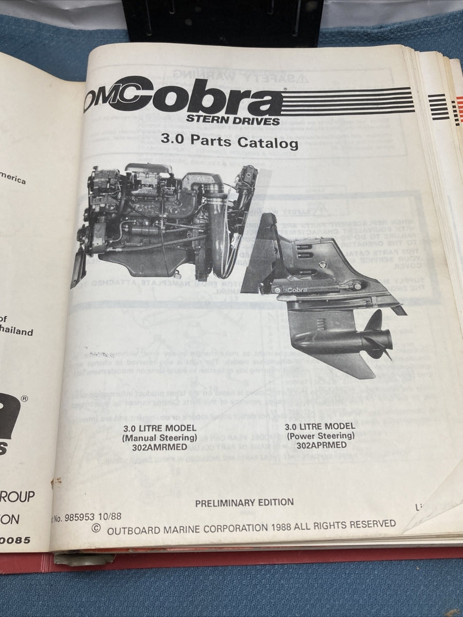 OMC COBRA 507708, 985952-985958 SERVICE MANUAL/PARTS CATALOGS