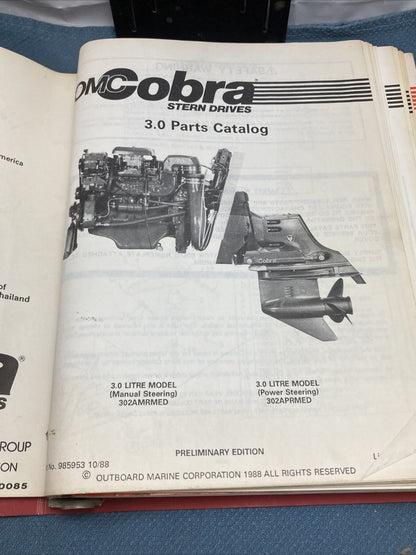 OMC COBRA 507708, 985952-985958 SERVICE MANUAL/PARTS CATALOGS