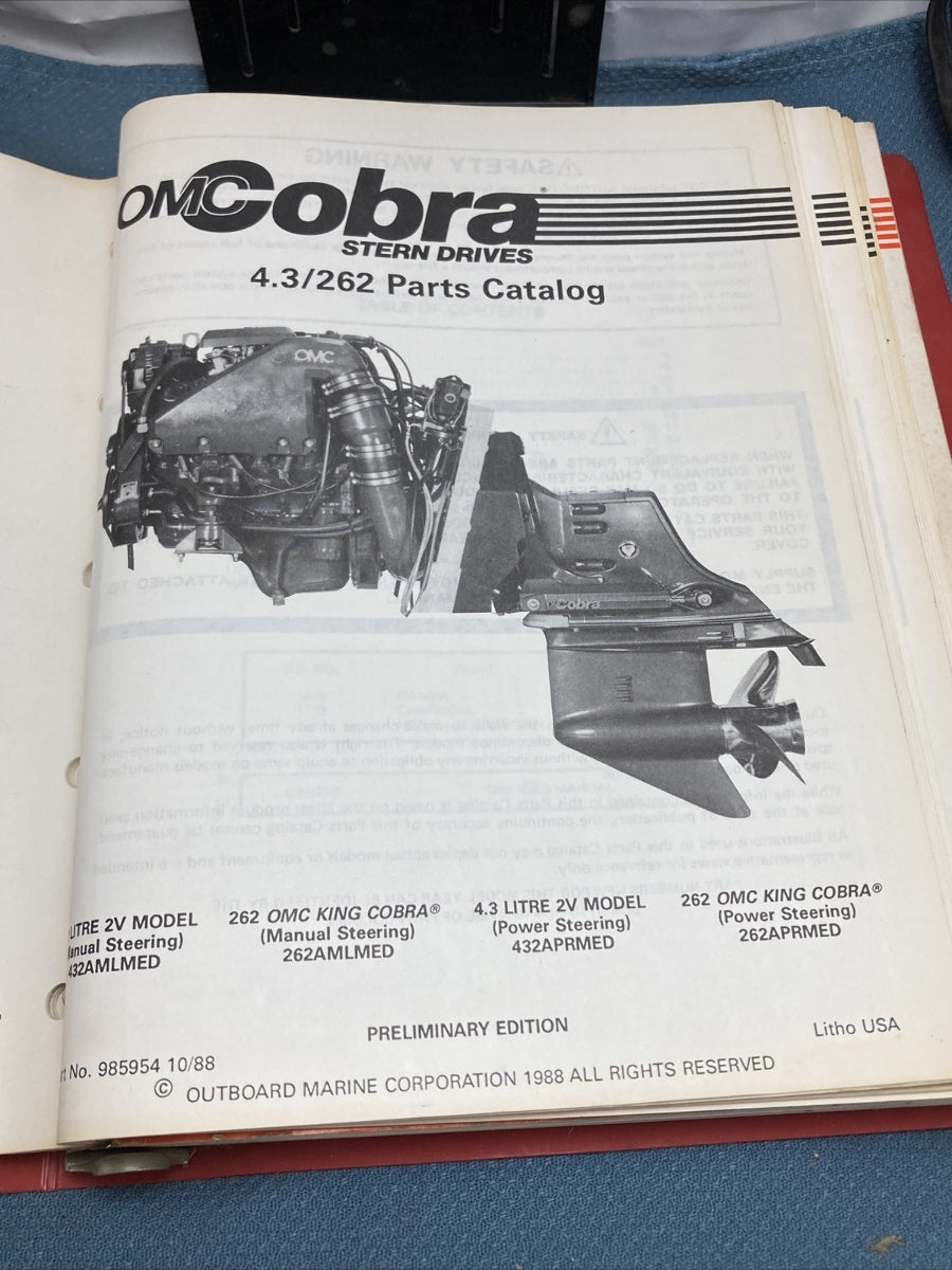 OMC COBRA 507708, 985952-985958 SERVICE MANUAL/PARTS CATALOGS